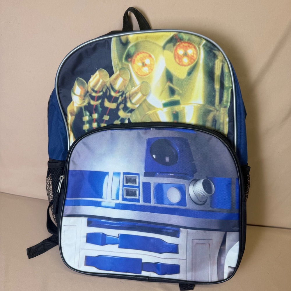 Star Wars R2-D2 C-3PO Backpack Vintage NWT Kids Blue Black Bookbag Droids